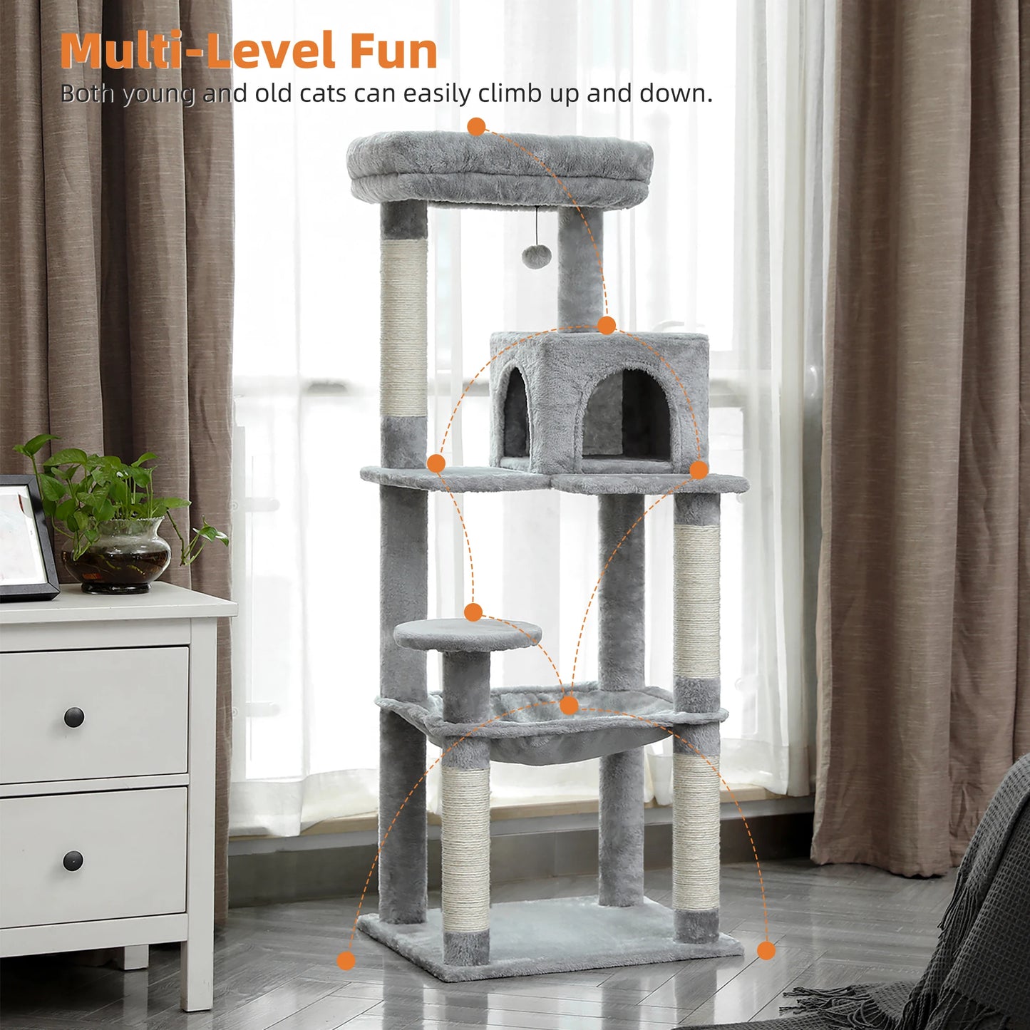 Cat Tree Large Cat Hammock Scratching Posts