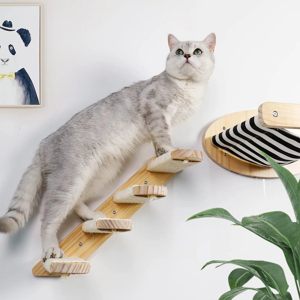 3Pcs Cat Hammock with Four Step Stairways