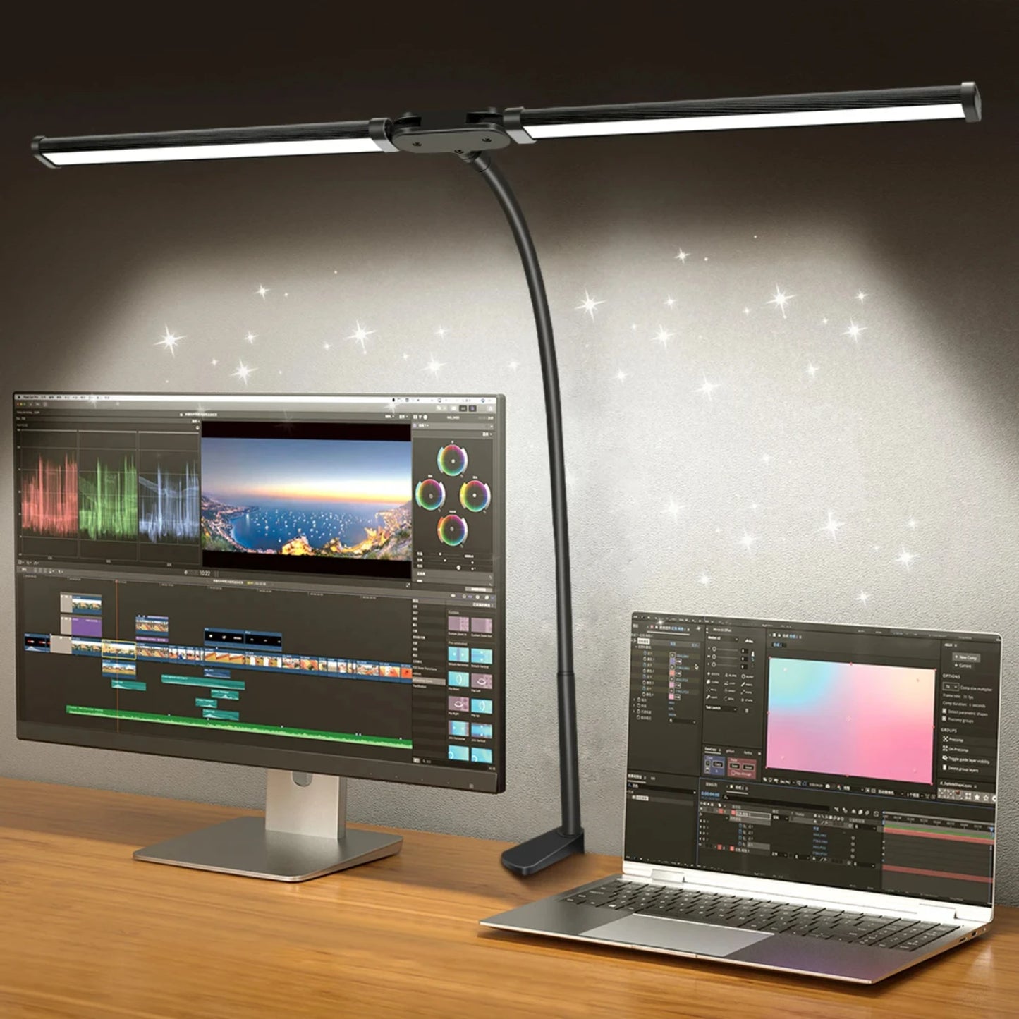 Double LED Desk Lamp Dimmable, Eye Protection