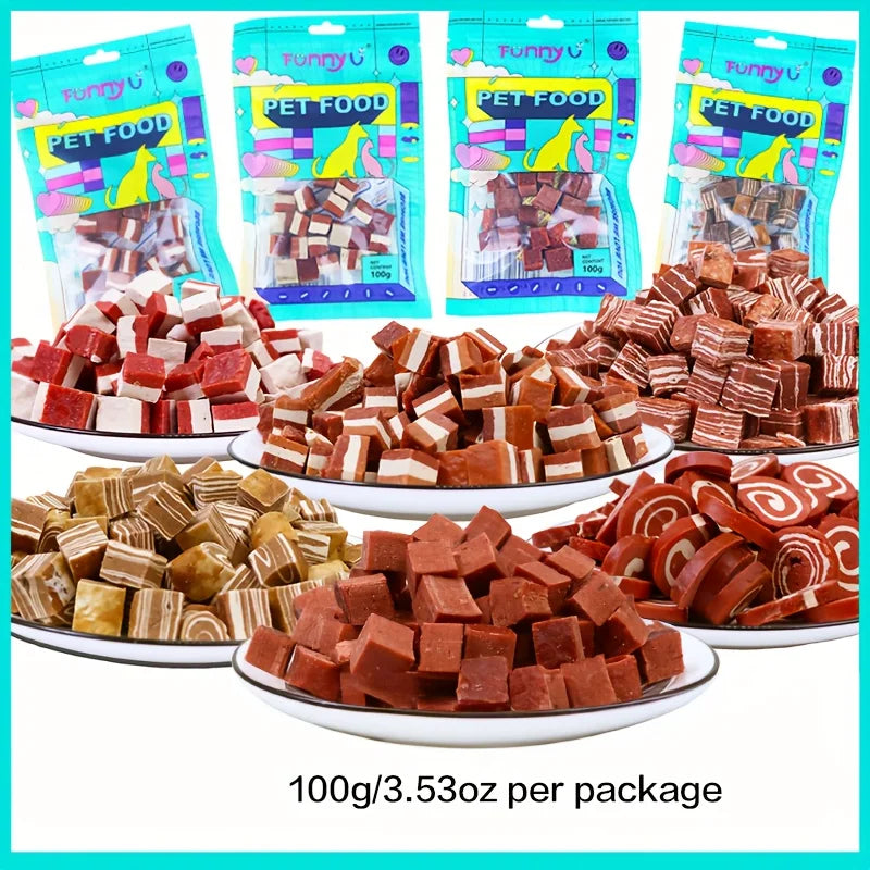 3.53oz Beef Meat Cubes Dog Treats Healthy