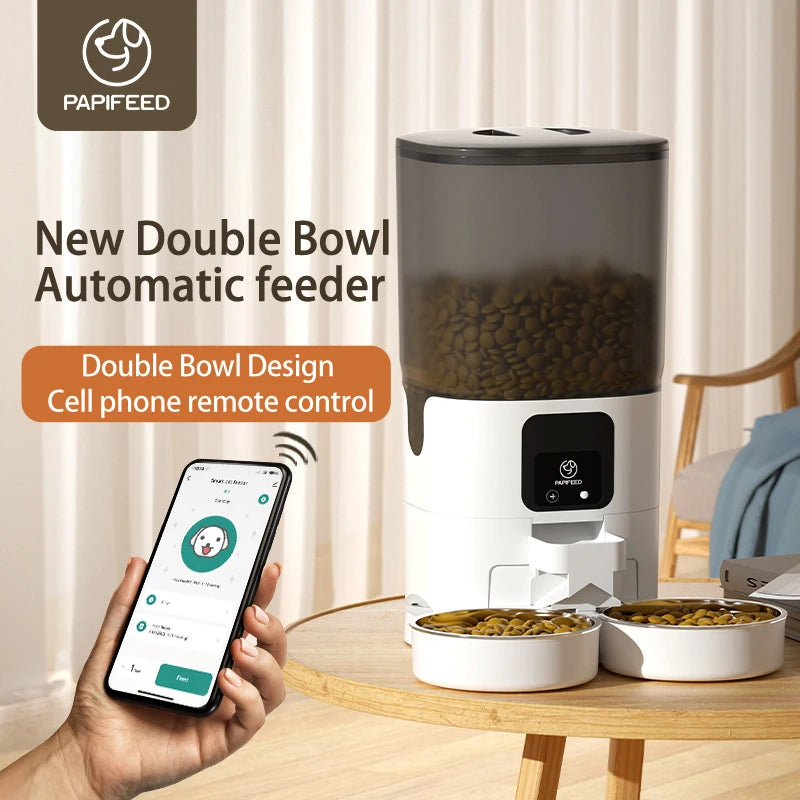 cat double bowl automatic dispenser wifi dosing