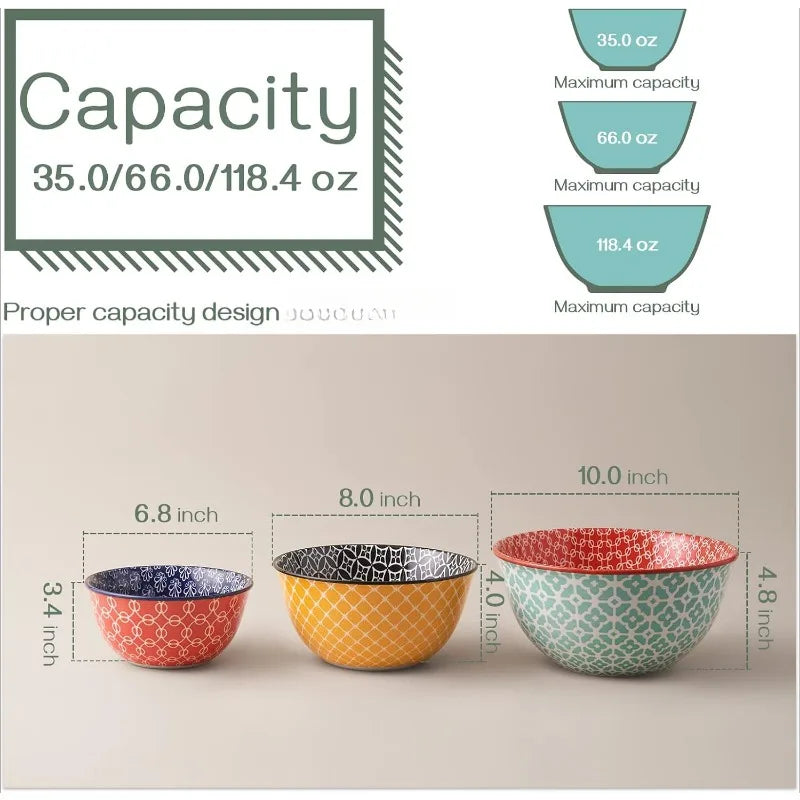 Mixing Bowls, for Kitchen, Colorful Vibrant Nesting