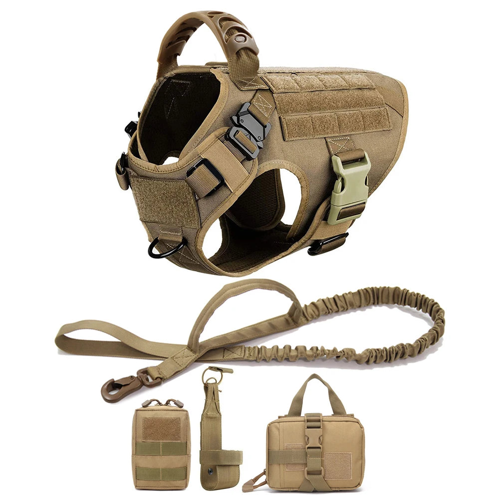 Military Dog Harness Leash Bags Tactical Vest