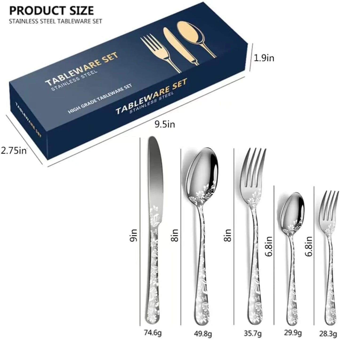 Silverware Set, 20 Piece Stainless Steel Flatware Set