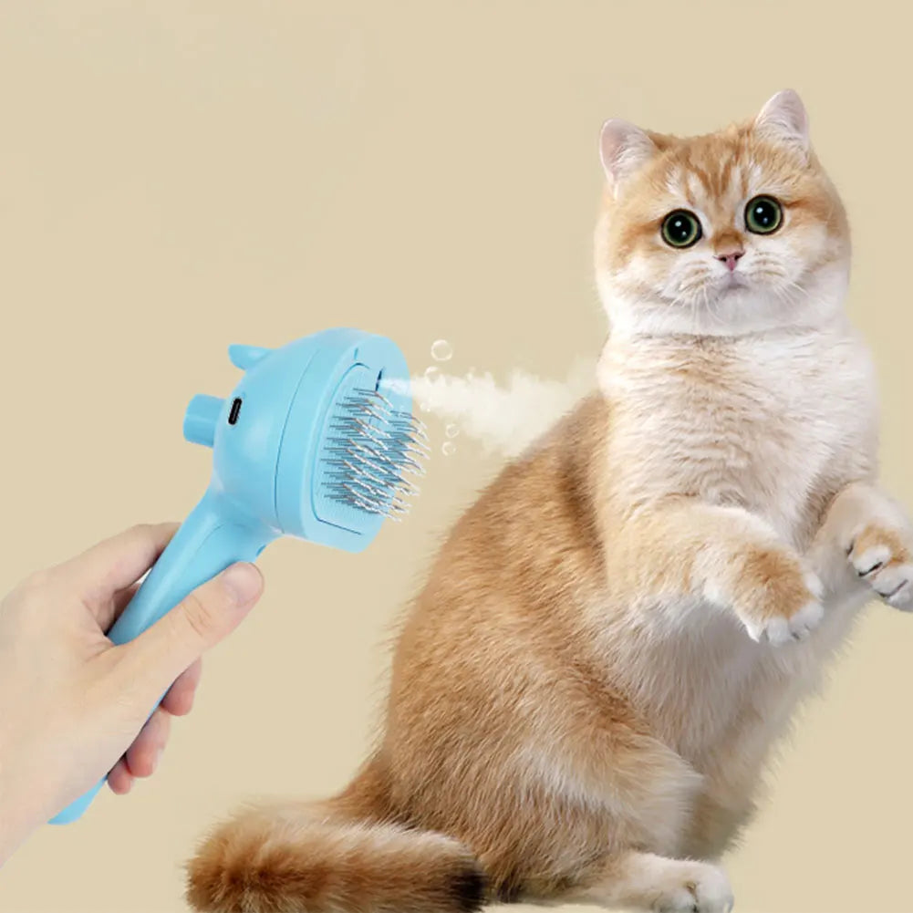 Cat Hair Brush with Release Button Massage Grooming