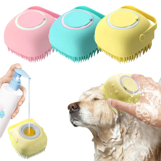 Dog Pet Cleaning Shampoo Dispenser Brush Tool