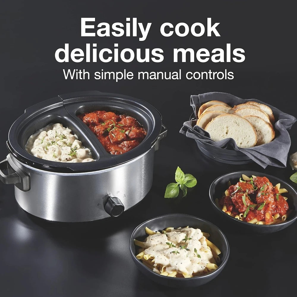 Double Slow Cooker 6qt Crock  Dual 2.5qt