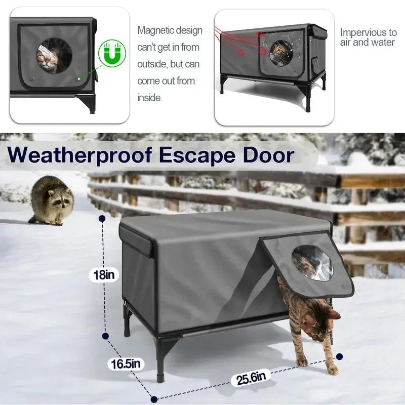 100% Waterproof, Fully Insulated Outdoor Cat Shelter