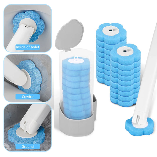 24pcs Disposable Toilet Brush Long Handle