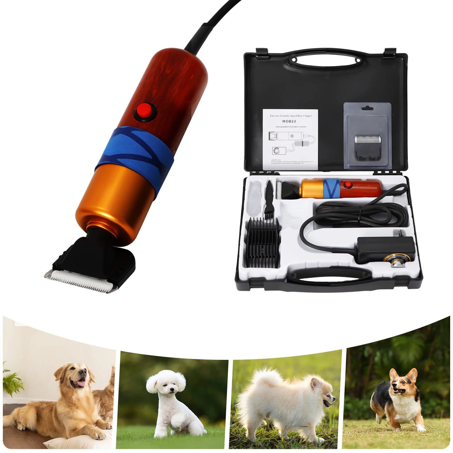 Hair Clipper Low Noise  Electric For Dogs