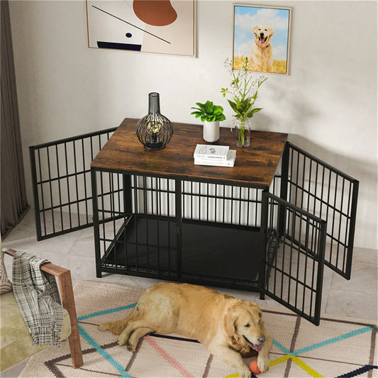 Large Wooden Dog Crate Indoor Furniture Style