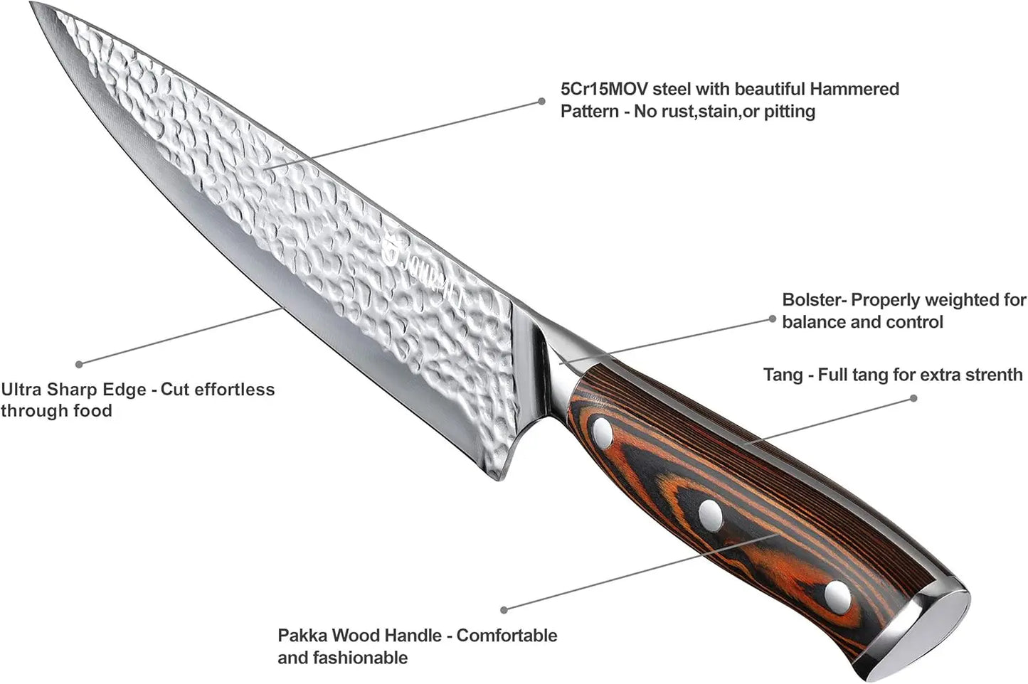 Knife Set block, 9PC Carbon Stainless Steel