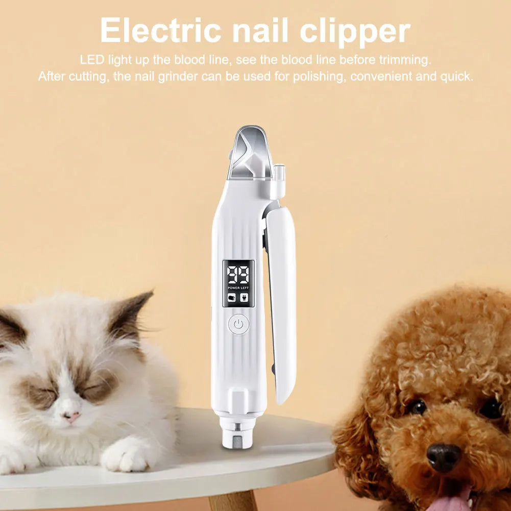 2 in 1 Electric cat Nail Grinder Trimmer Quiet