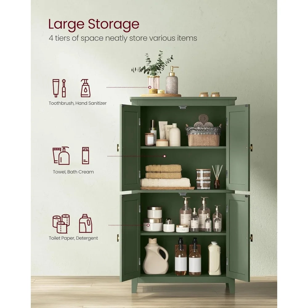 Bathroom Floor Storage Cabinet, Adjustable Shelves
