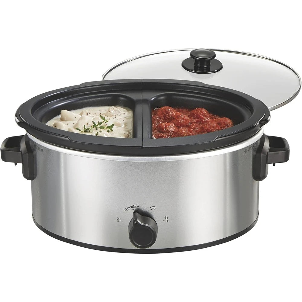 Double Slow Cooker 6qt Crock  Dual 2.5qt