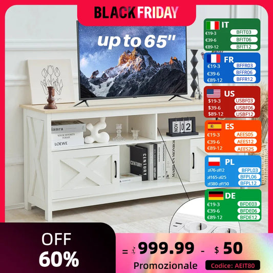REDLIFE TV Stand TVs Up 65 inches Entertainment Center