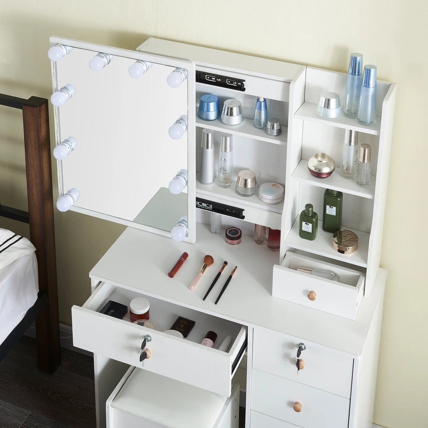 Makeup Vanity Table Drawers, Vanity Desk Set