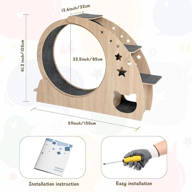 Cat Wheel, Exercise Treadmill 41.3" Indoor Cats