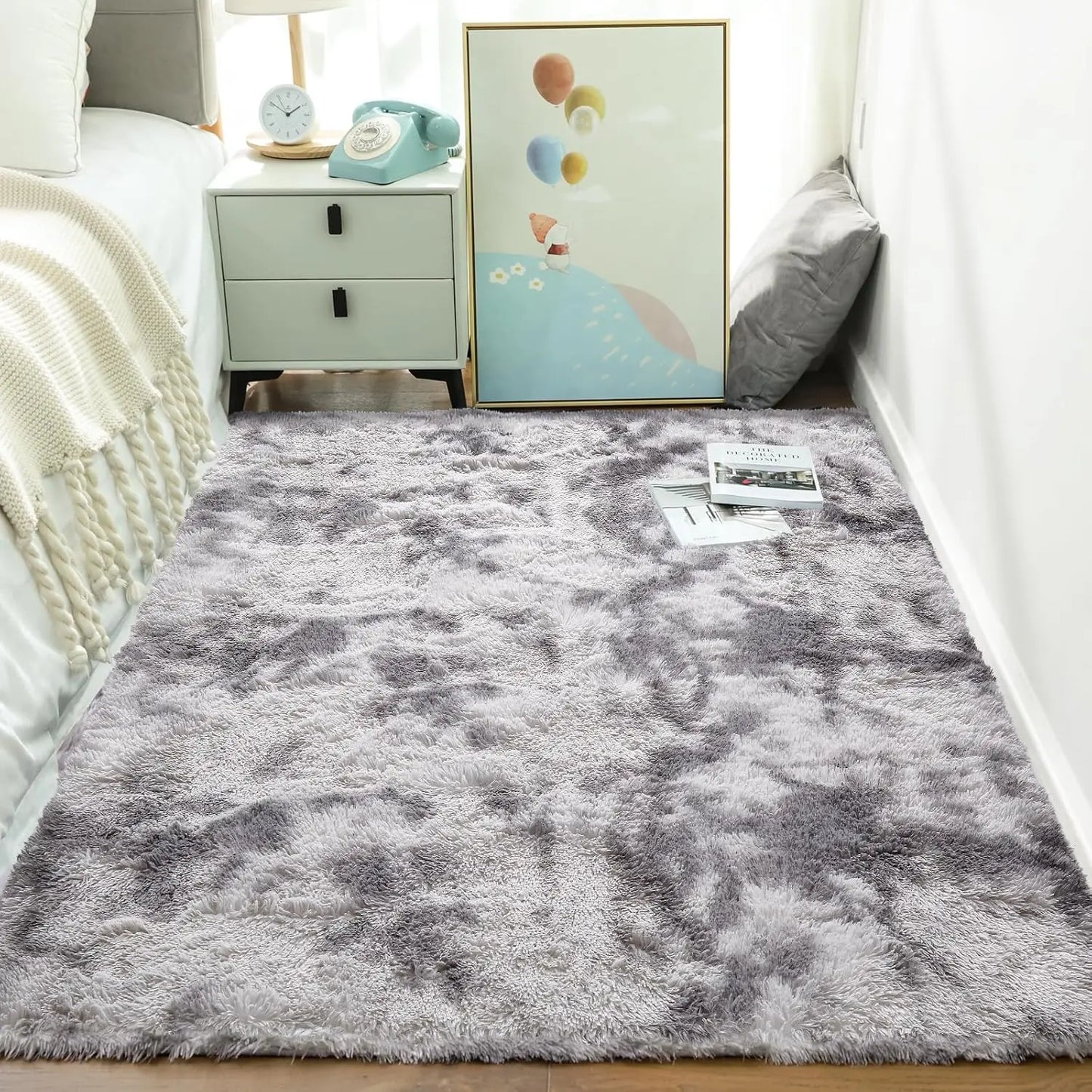 Rugs 9x12 Grey White Bedroom Carpet,