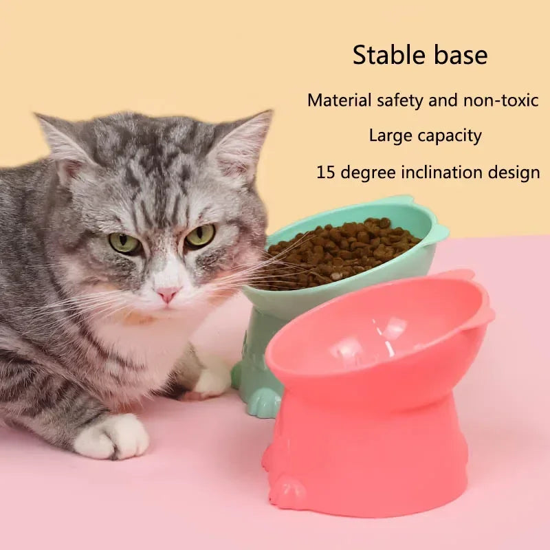 Bowl Water Food Dish Cartoon Cat Shape