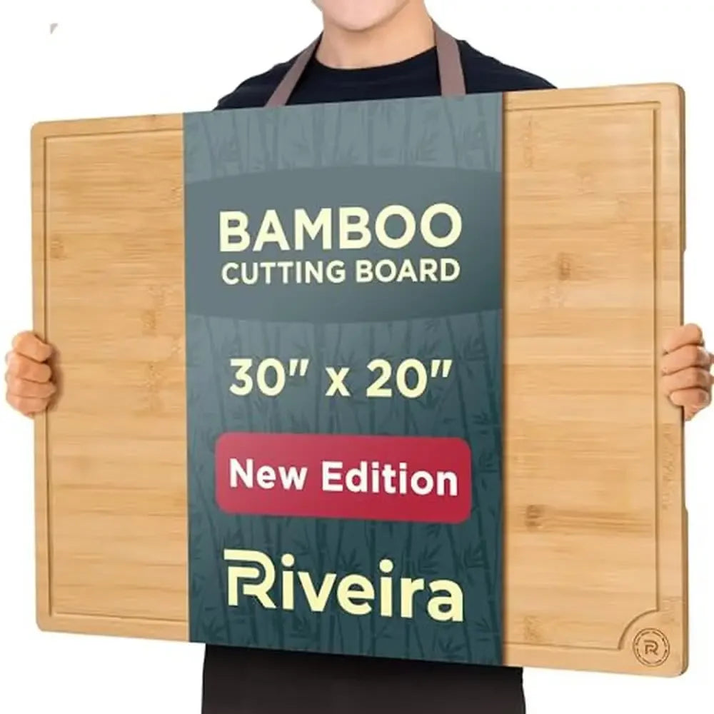 Bamboo Cutting Board 20 x 30 Large Juice Grooves