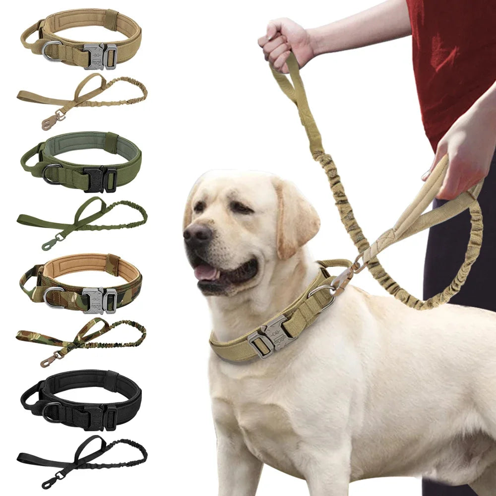 Strong Dog Military Tactical Collar Bungee Leash