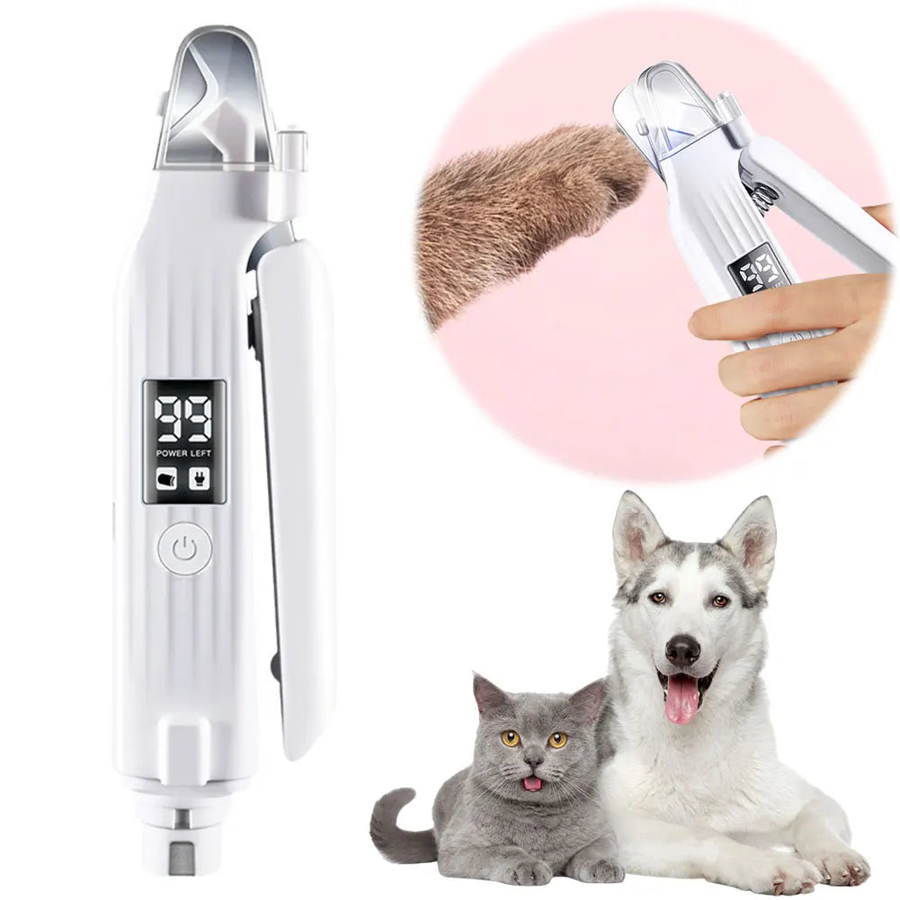 2 in 1 Electric Pet Nail Trimmer Quiet Low Vibration