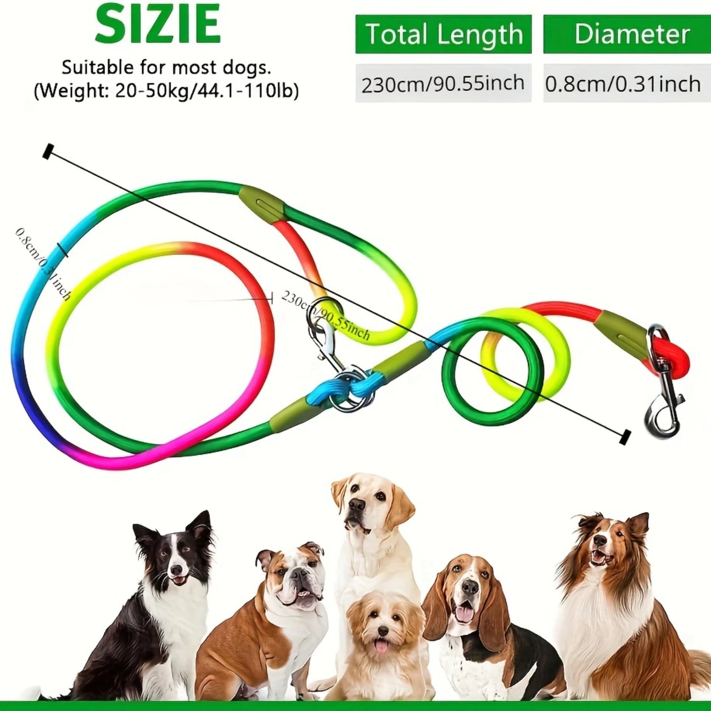 6ft Hands-Free Reflective Crossbody Dog Leash