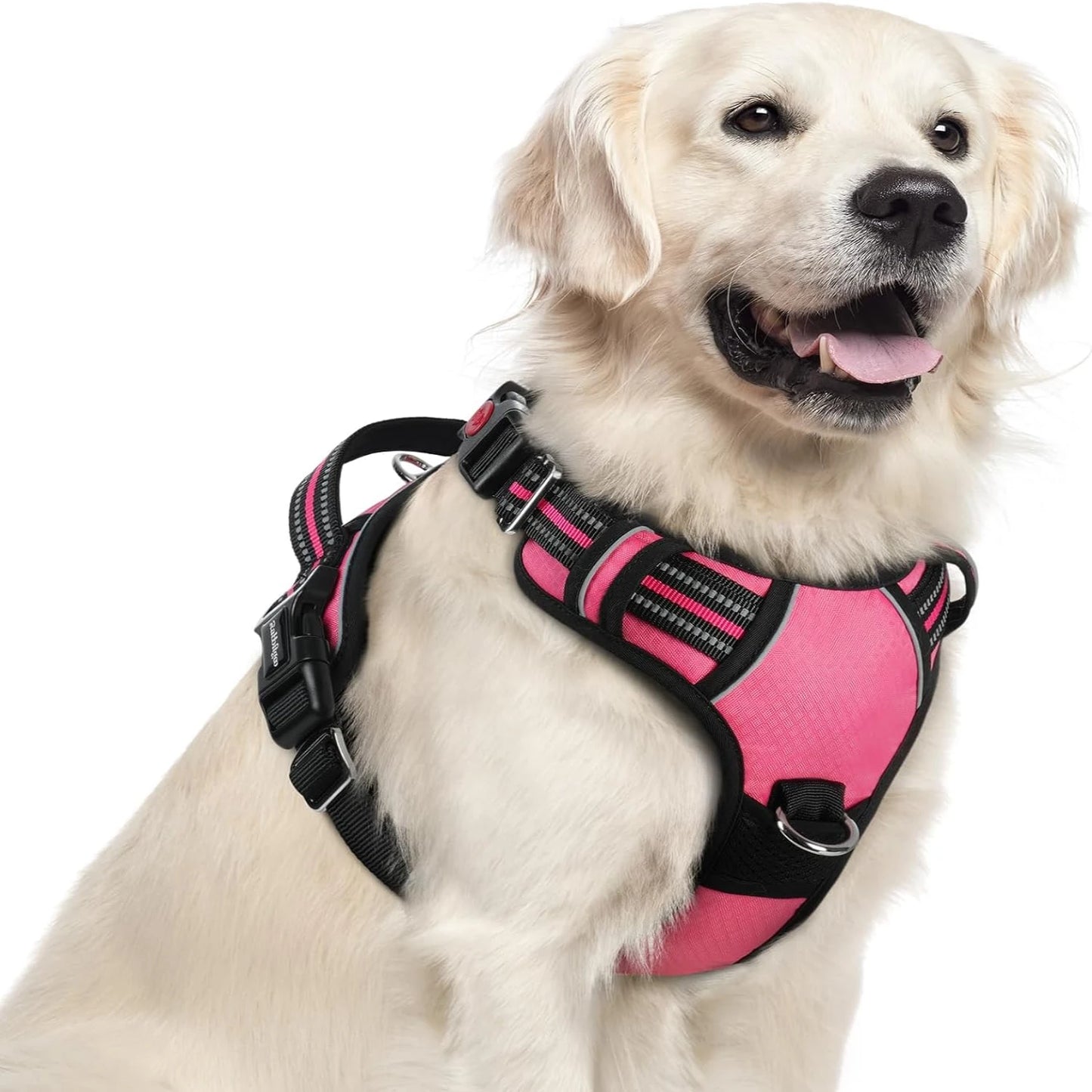 Adjustable Large Dog Harness  Padding, Reflective Strips