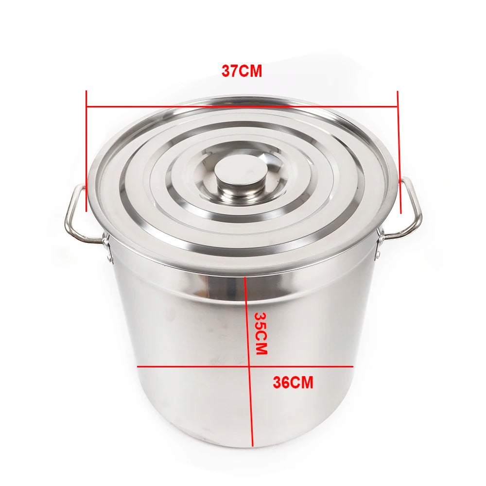 35L Stainless Steel Cooking Pot Large Lid