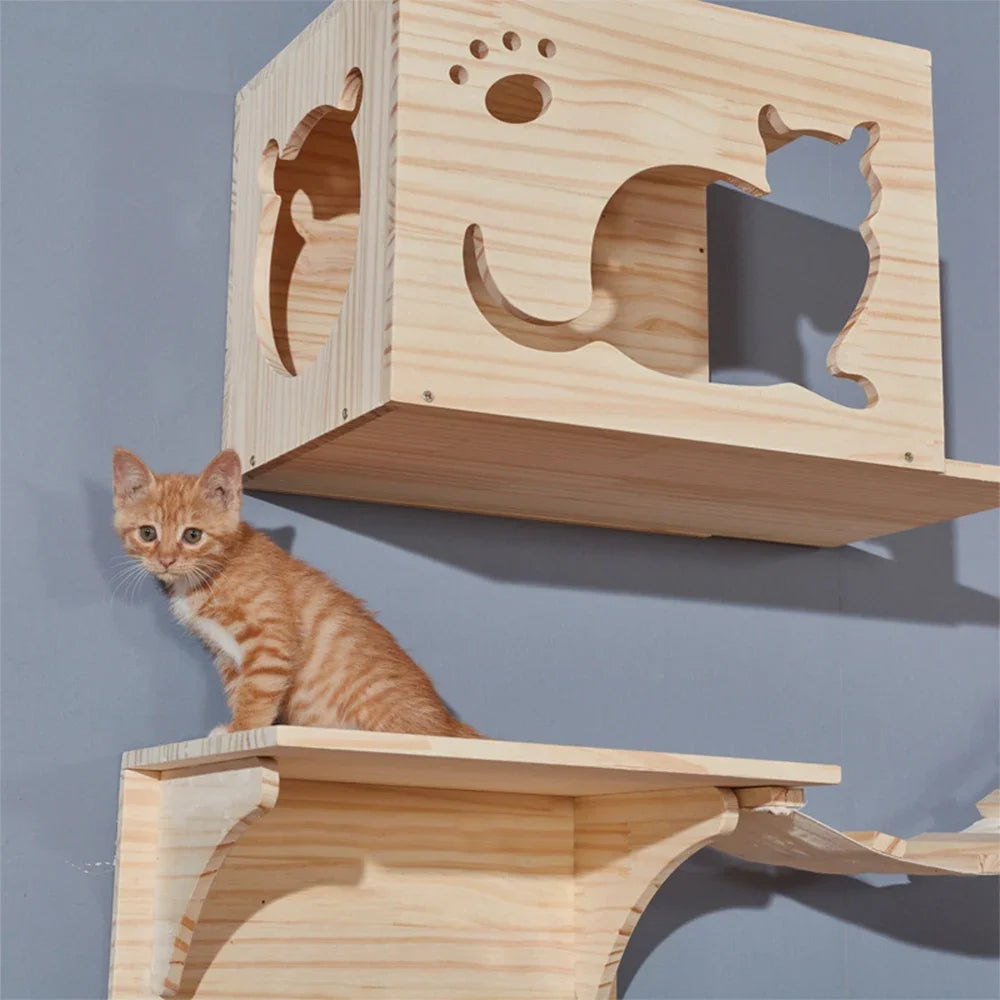 Cat Wall Mounted Climbing Shelves Scratching Post