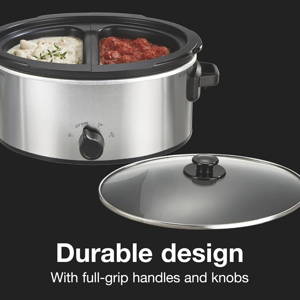 Double Slow Cooker 6qt Crock  Dual 2.5qt