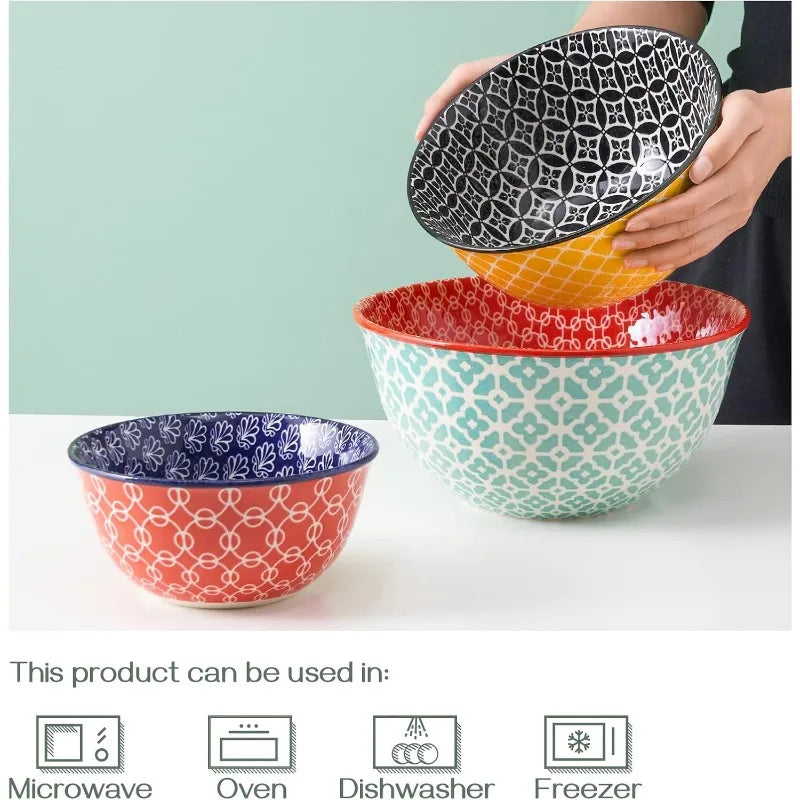 Mixing Bowls, for Kitchen, Colorful Vibrant Nesting