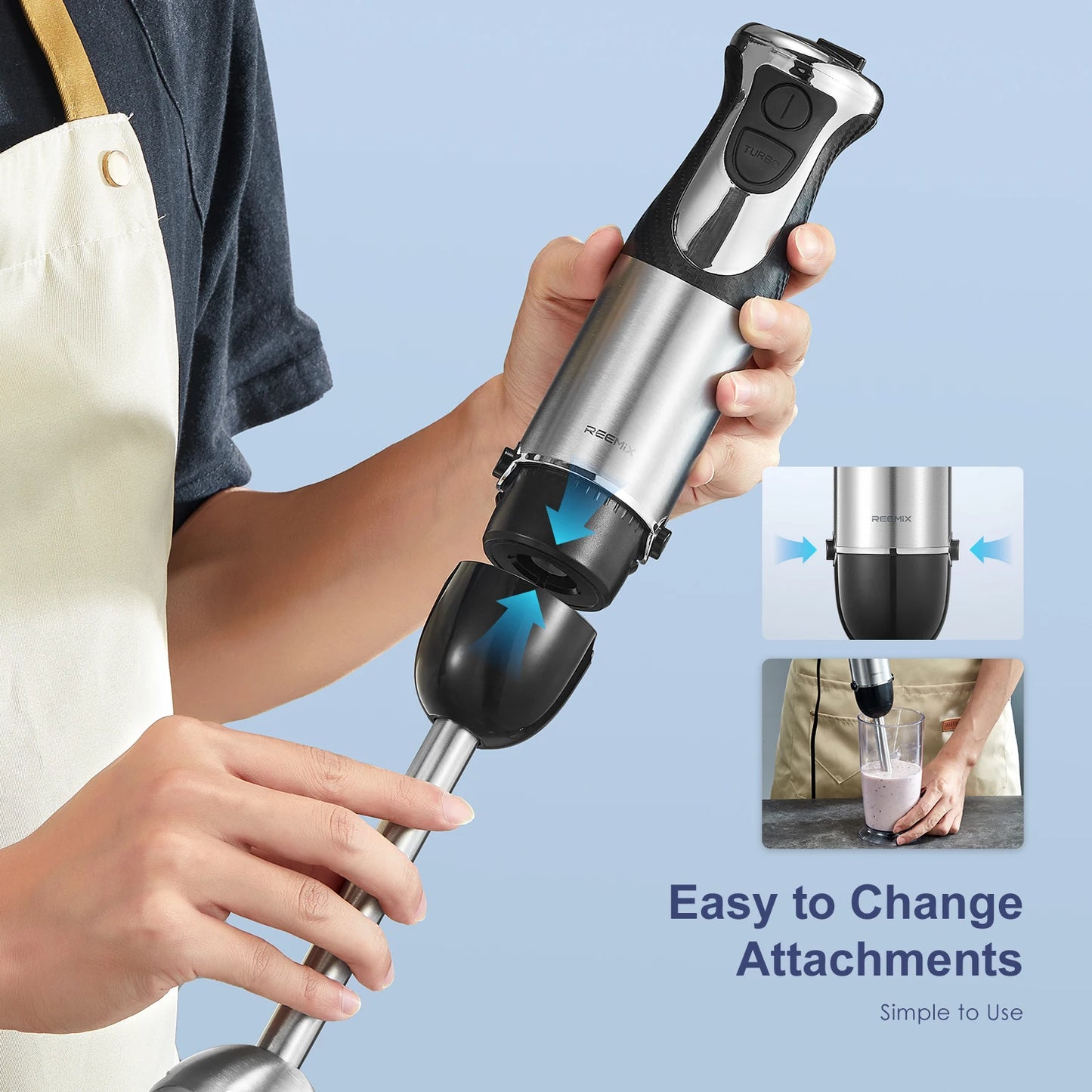 Hand Blender 1000W, 5-in-1 Electric Stick Blender