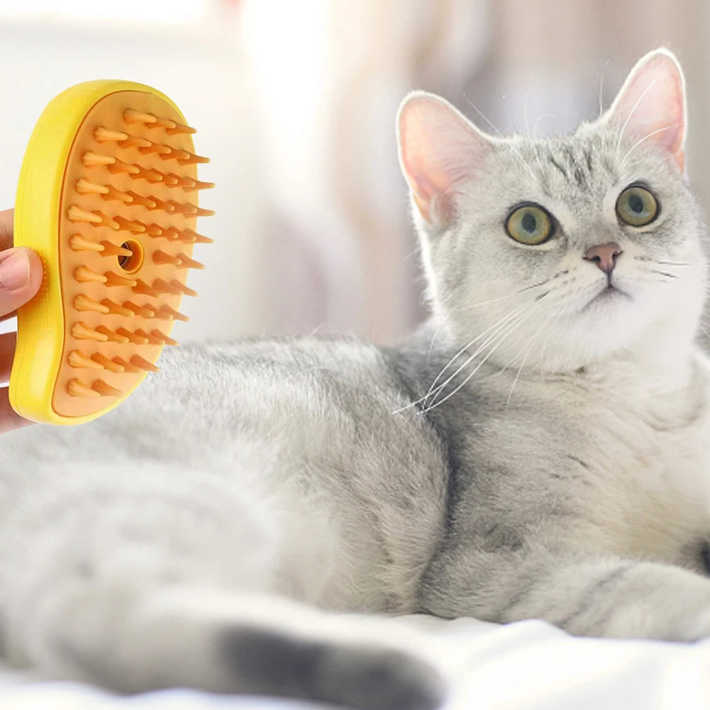 3 In 1 Cat Steamy Brush Grooming Comb Cleaning