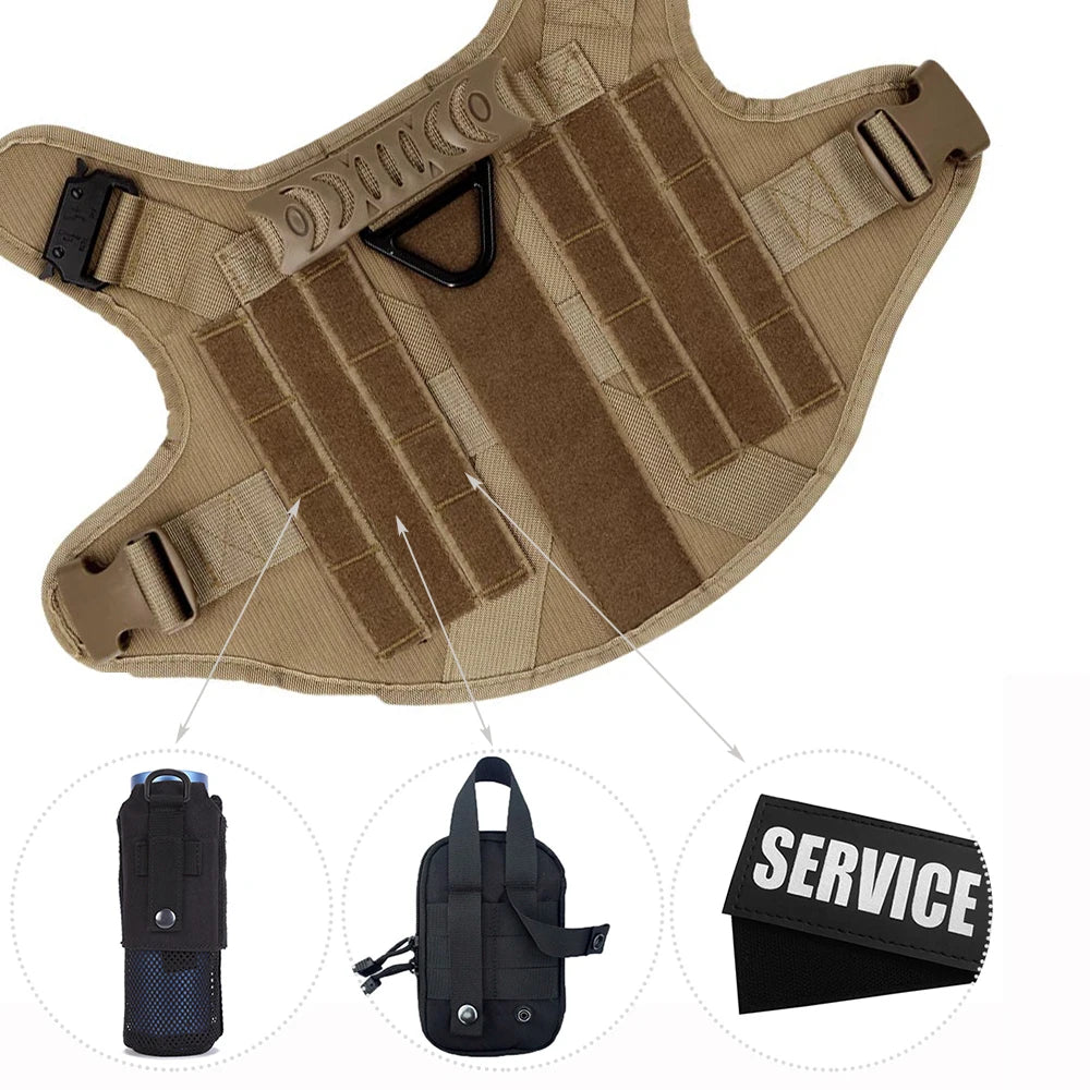 Military Dog Harness Leash Bags Tactical Vest