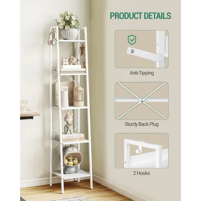 Ladder Shelf, Bookshelf Bookcase, Freestanding Corner