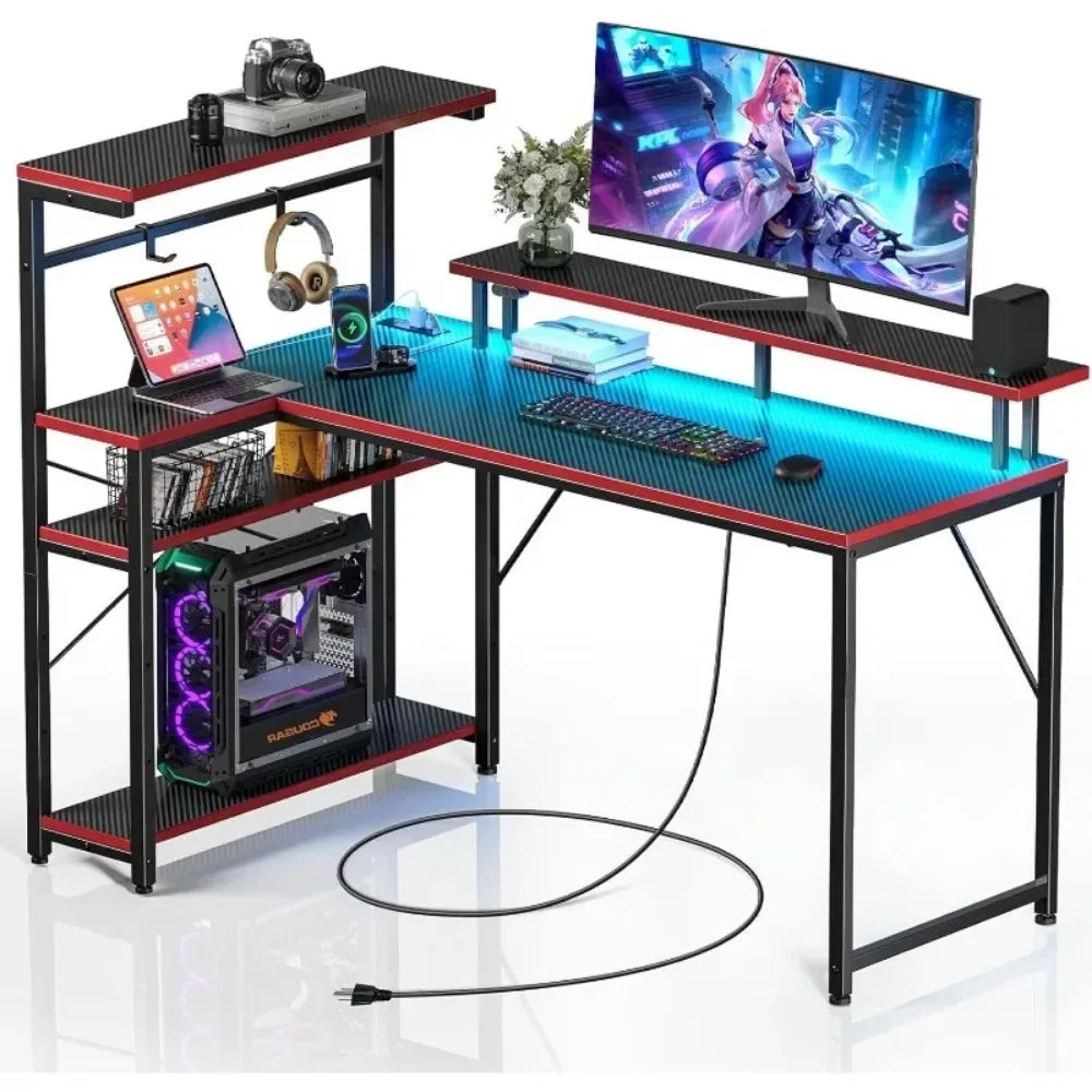 Seven table Gaming Desk Power Outlet  LED