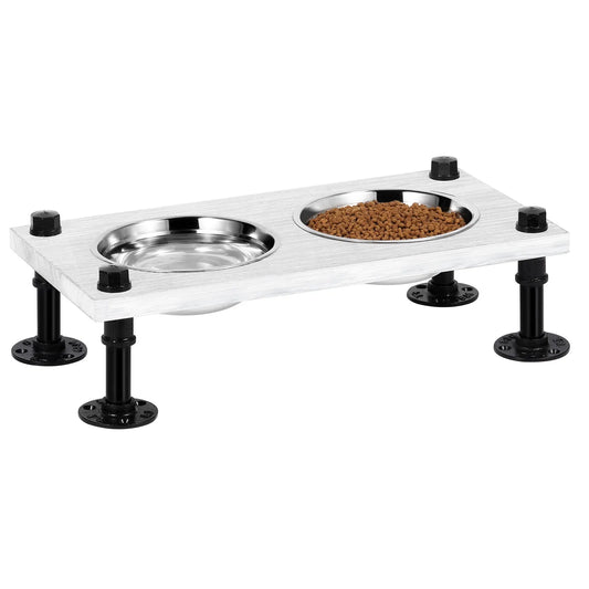 Elevated Dog Bowls Stand 2 Stainless Steel Bowls