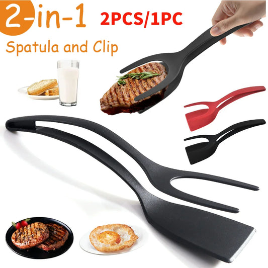 Omelette Spatula Silicone Grip Pancake Spatula Tongs