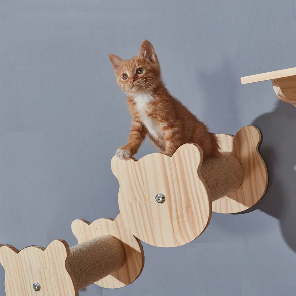 Cat Wall Mounted Climbing Shelves Scratching Post