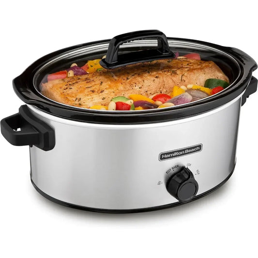 6-Qt Slow Cooker 3 Cooking Settings, Dishwasher-Safe