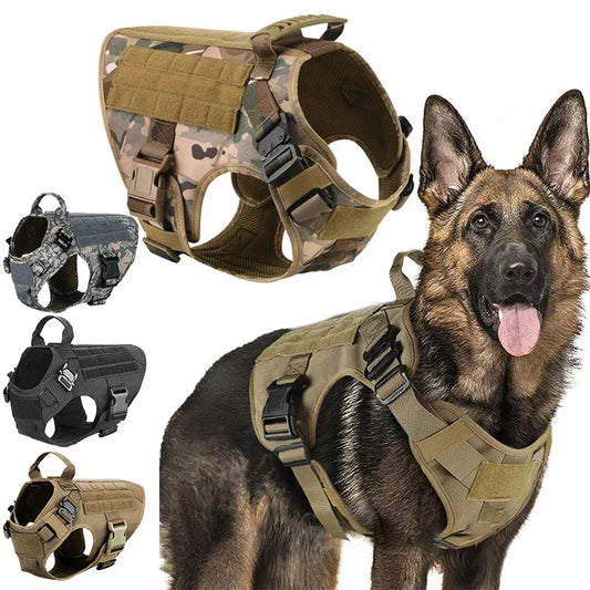 Tactical Dog Harness Military Training Vest Camo