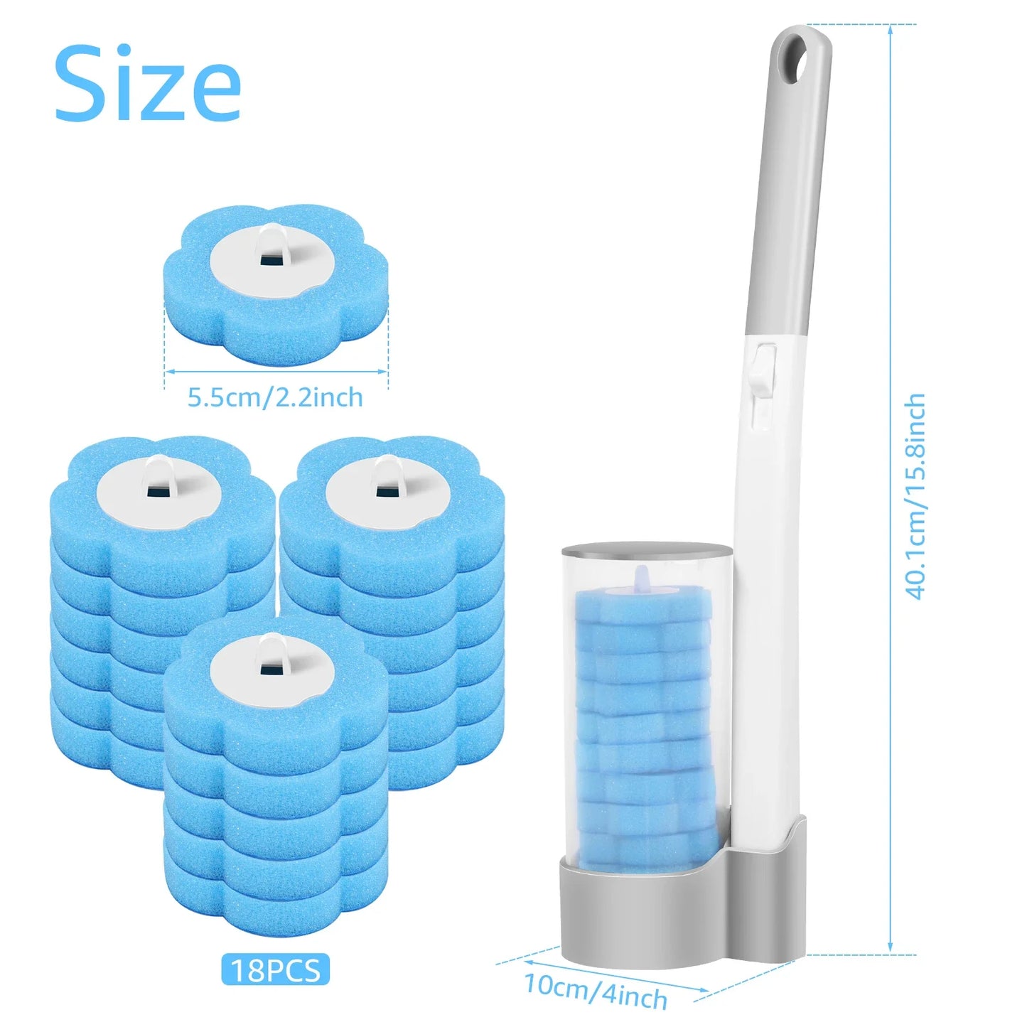 24pcs Disposable Toilet Brush Long Handle