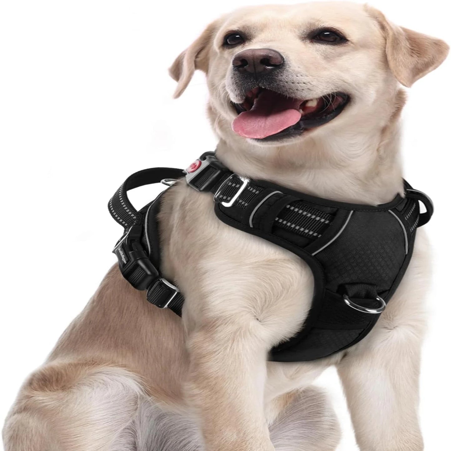 Adjustable Large Dog Harness  Padding, Reflective Strips