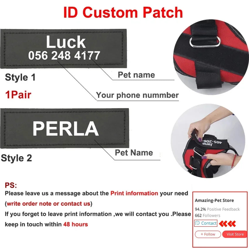 Personalized Dog Harness NO PULL Reflective Breathable