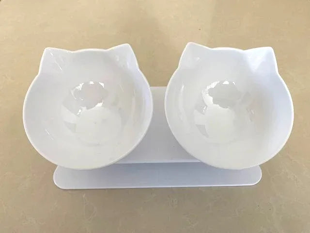 Double Cat Bowl Elevated Stand Product Supplies