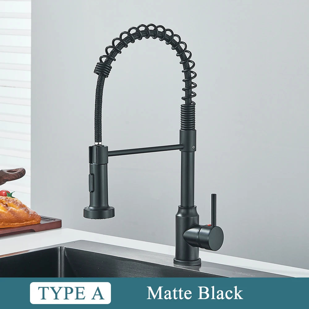 Matte Black Kitchen Sink Faucet One Handle