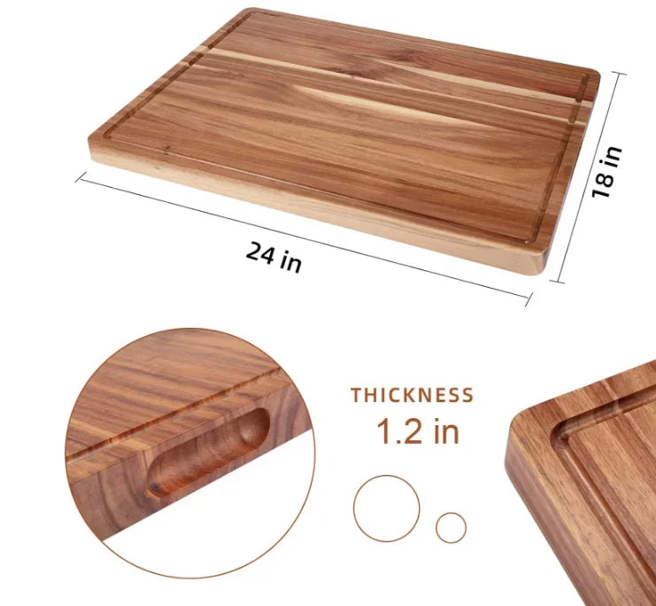 Acacia Wood Cutting Board 24 x 18 Extra Large