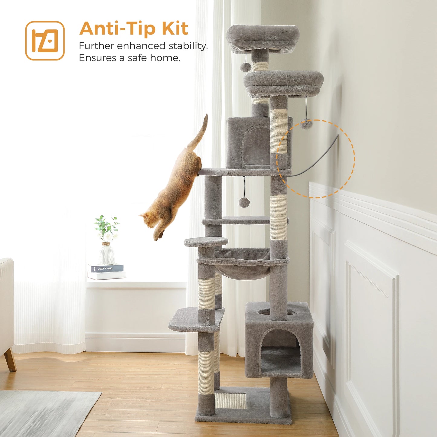 Large Cat Tree Scratching Posts Hammock Perches